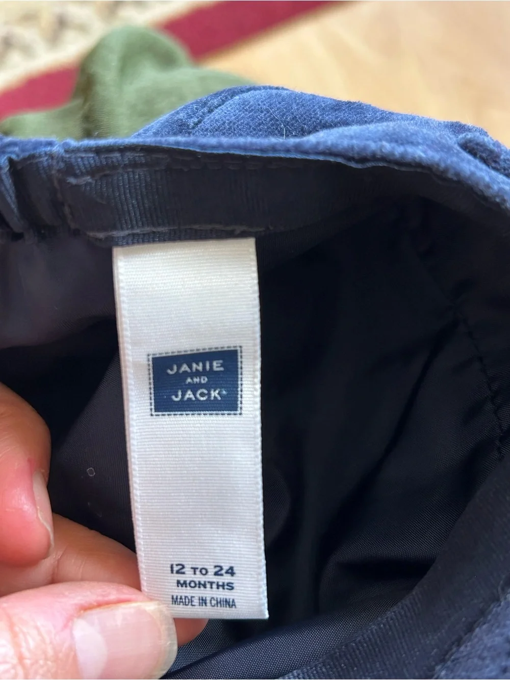 Baby newsboy hat: Janie and Jack Navy velvet Flat Cap  (12-24mo)
